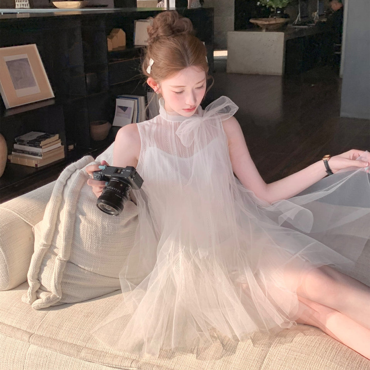 【dress】リボンチュールワンピース　M30759