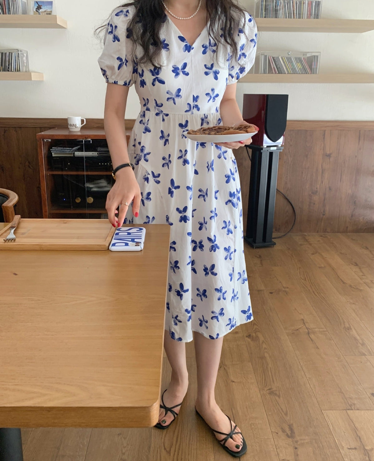 【dress】パフスリーブワンピース　M24628