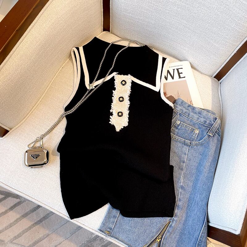 【tops】POLOネックニットキャミソール G20682