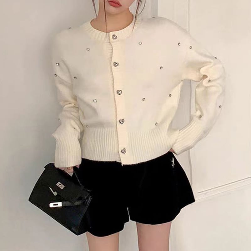 【outer】ビジューニットカーデ　M26285