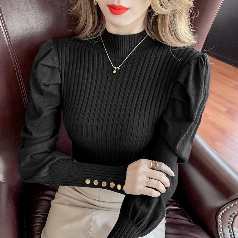 【tops】ランタンスリーブファッションスウィートニットセーター G4497