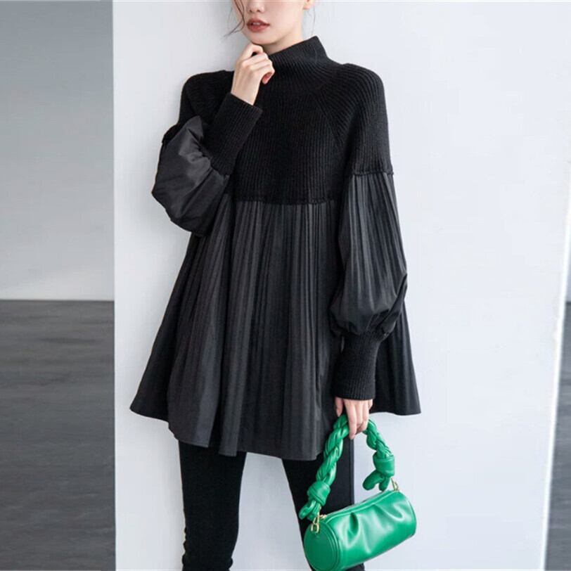 【tops】ニットドッキングトップス　M18436