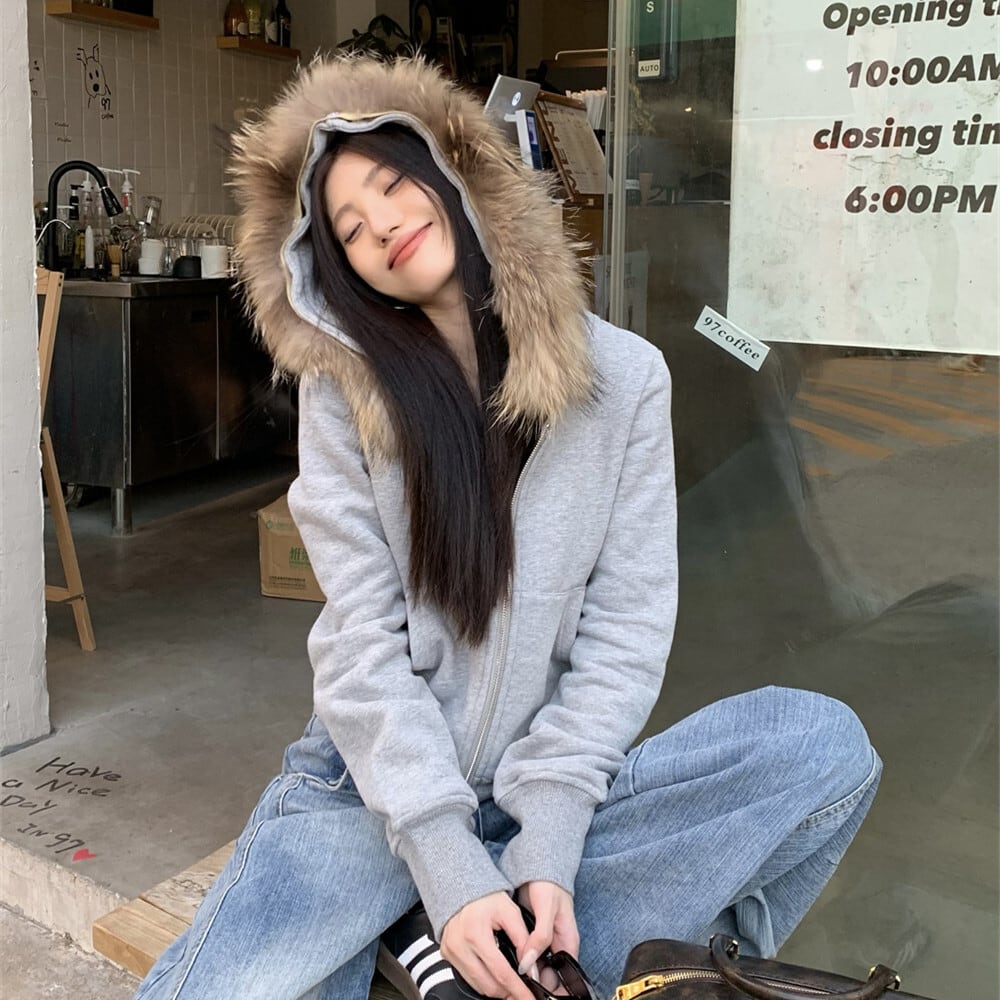 【outer】ファーフーディーパーカー　M27622