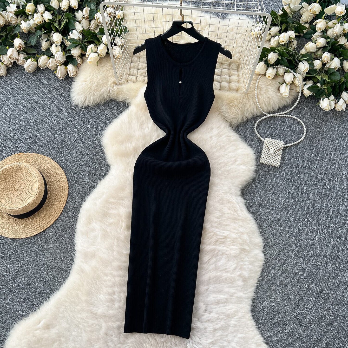【dress】ノースリーブニットワンピース　M29709