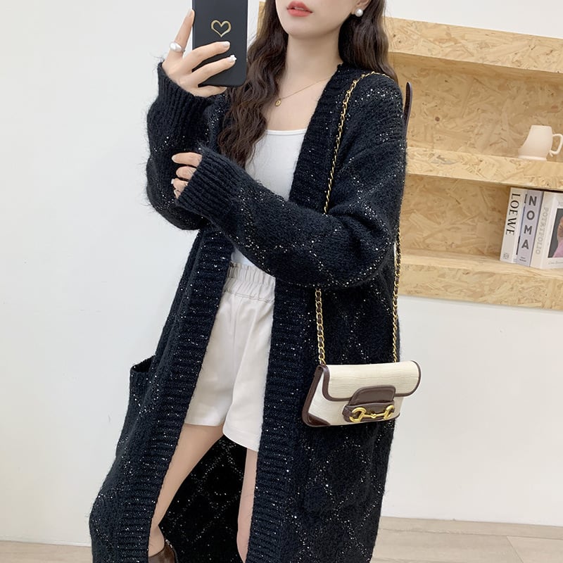 【outer】ロング丈ニットカーデ　M26052