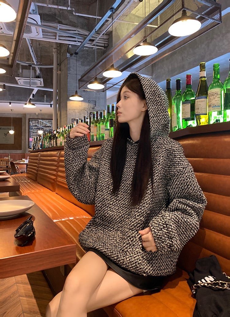 【tops】フード付き厚手パーカーG19985