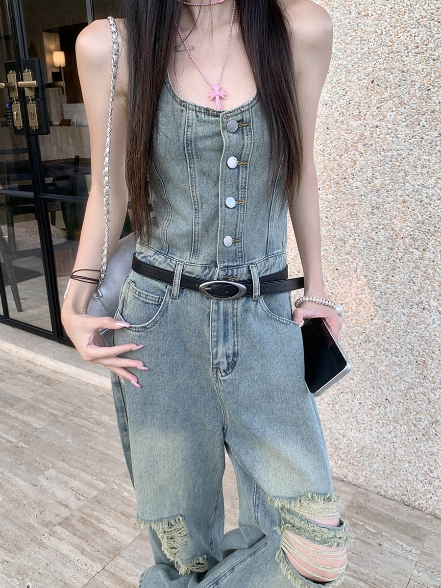 【set】デニムオールインワン　M24365