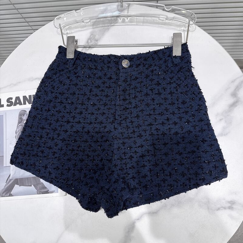 【set】フェイクレイヤードツイードジャケット×ショートパンツセット Q7341