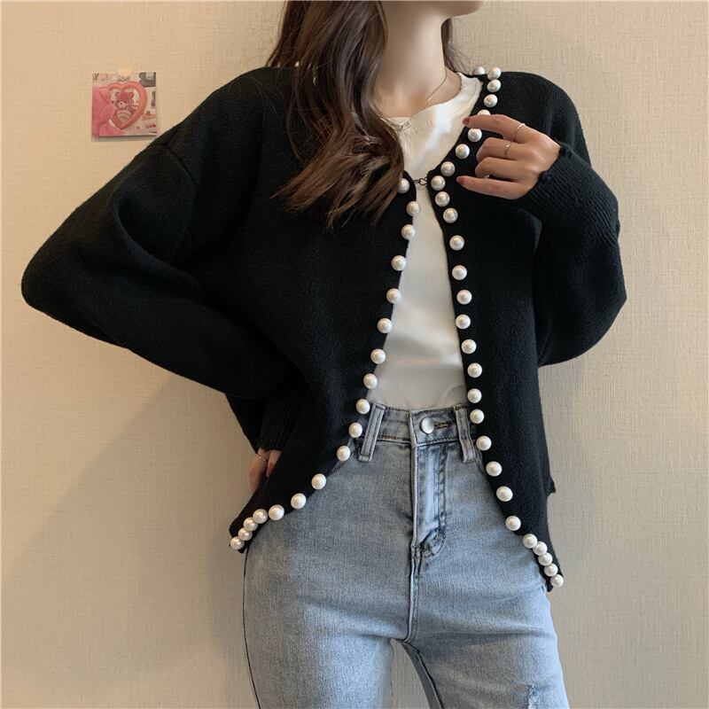 【outer】パールニットカーディガン　N2070
