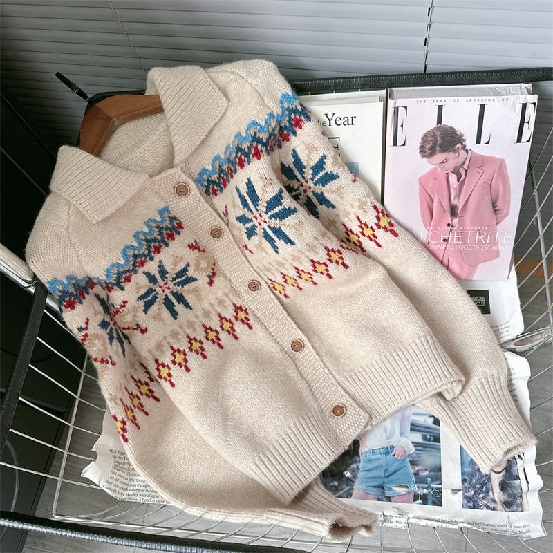 【outer】ジャカードニットカーデ　M26165