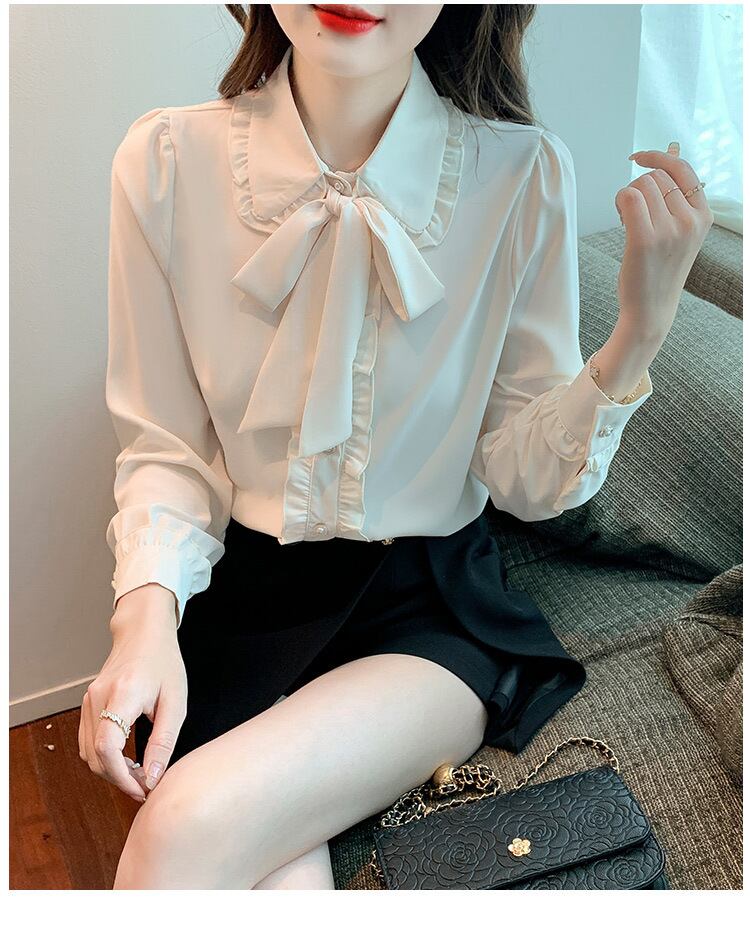 【tops】リボン付きシャツトップス　M28974