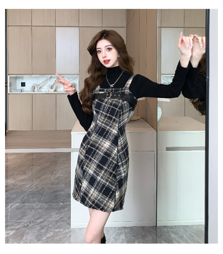 【dress】チェック柄キャミワンピース　N2910