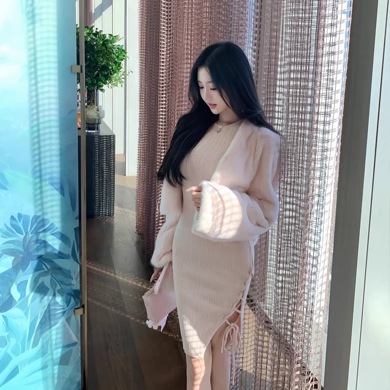 【dress】ノースリーブニットワンピース Q7812
