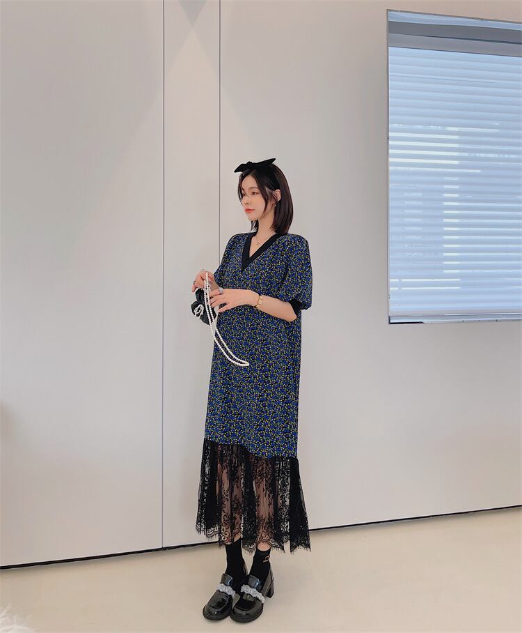 【dress】レース花柄ワンピース　M25158