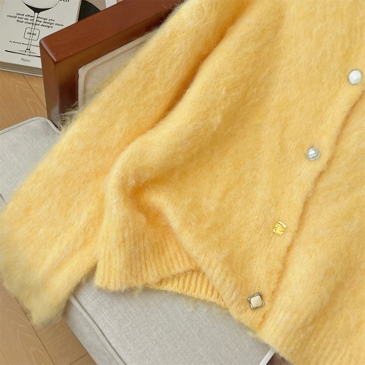 【outer】クルーネックニットカーデ　M29220
