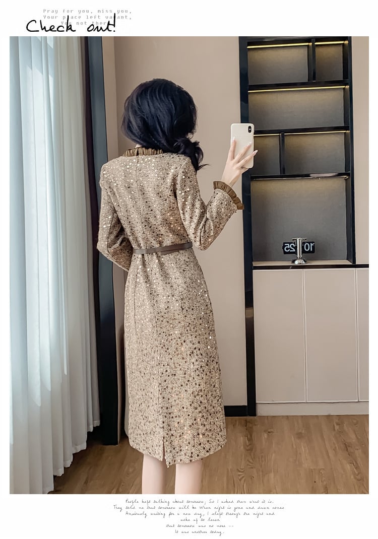 【dress】スパンコールツイードワンピース　M27788
