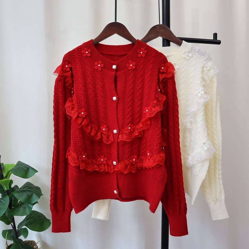 【outer】チュールニットカーデ　M26030