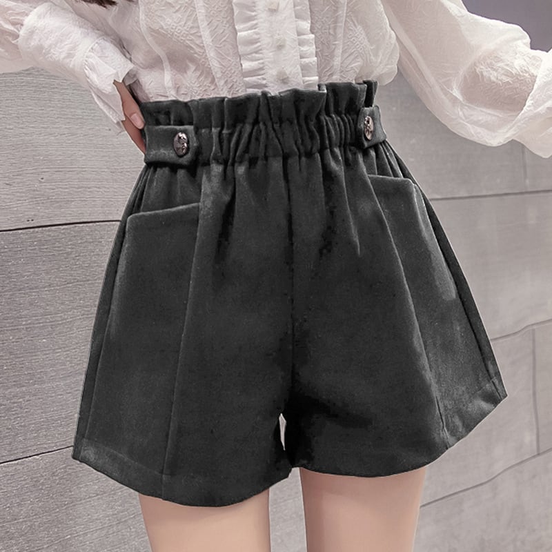 【bottoms】絶対欲しい!気質満点秋冬新作厚手ルーズ着痩せAラインショートパンツ G3261