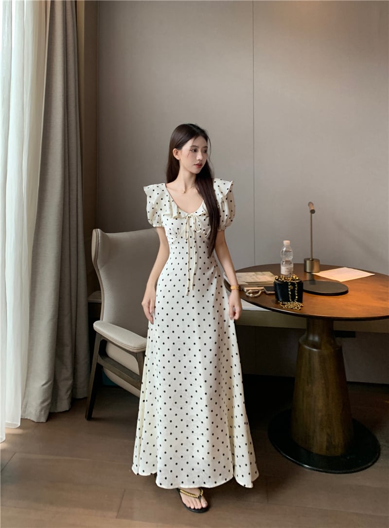 【dress】ドット柄ワンピース　M24031