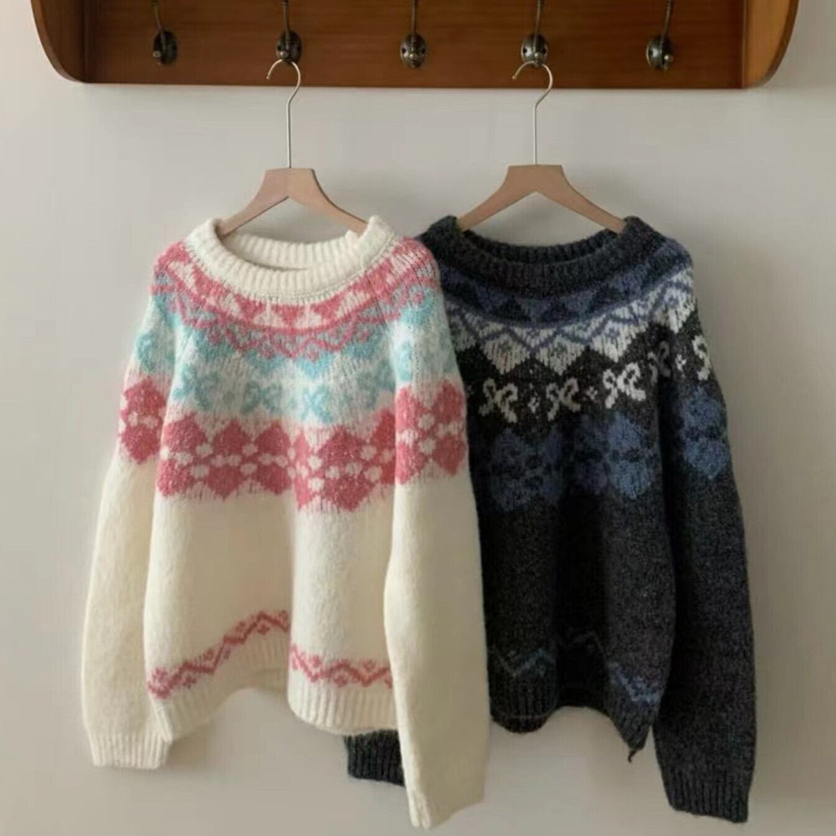 【tops】ジャカードニットセーター　M27801