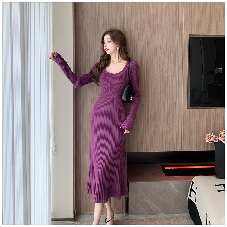 【dress】無地ニットワンピース　M18293