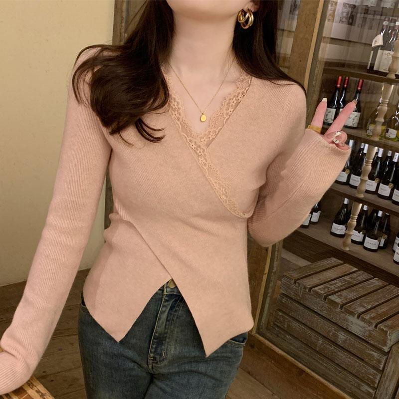 【tops】Vネックニットトップス　M19151