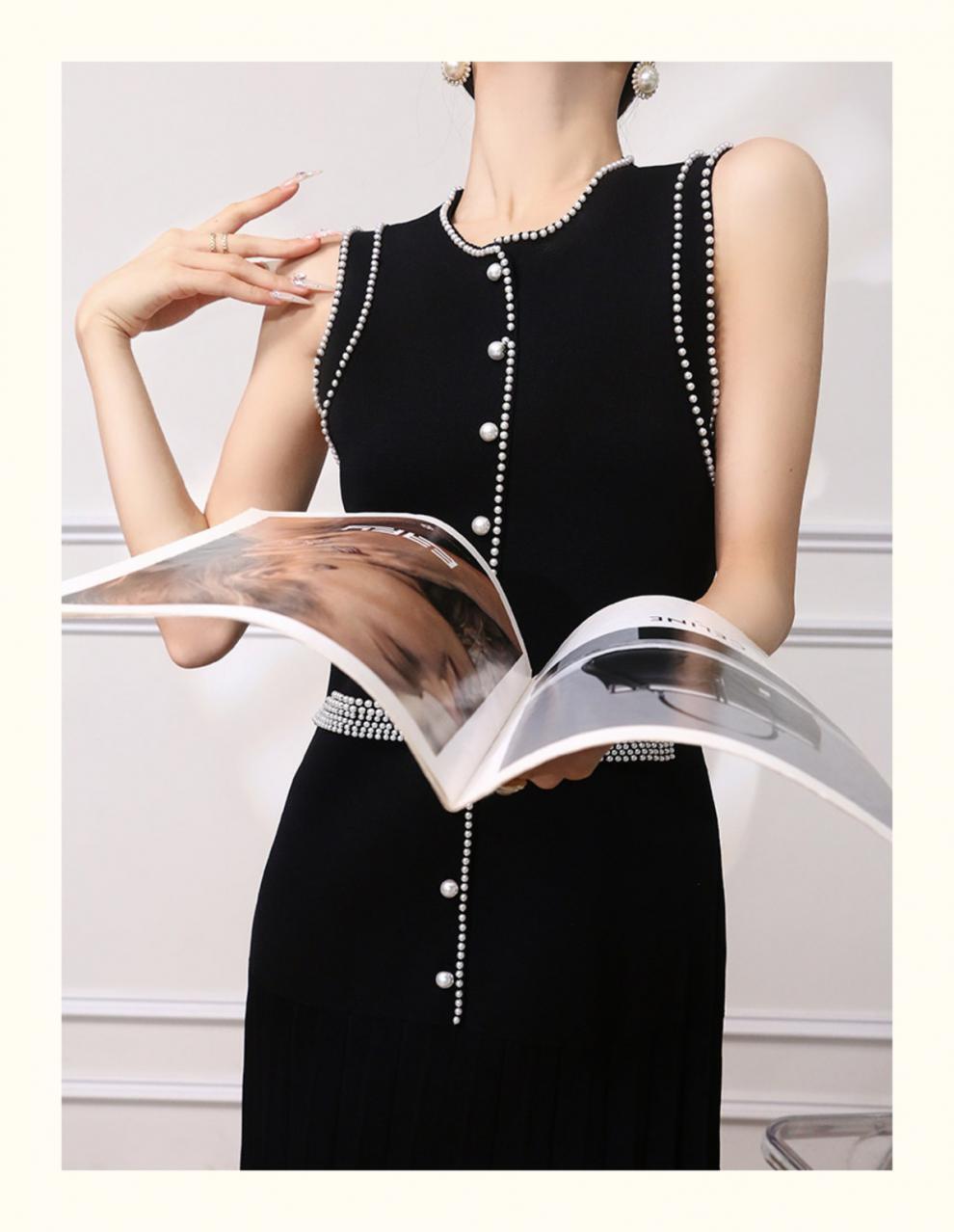 【dress】パールノースリーブワンピース　M24350