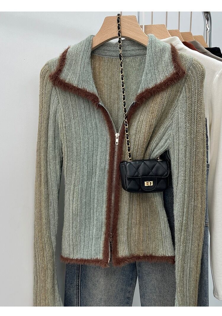 【outer】ファスナーニットカーデ　M29300