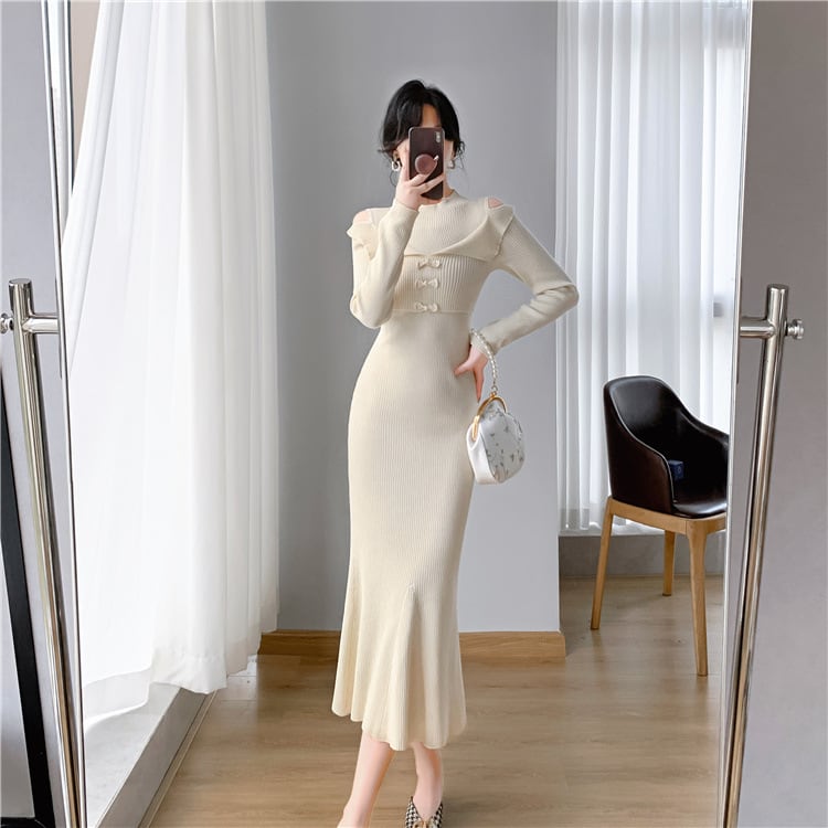 【dress】マーメイドニットワンピース　M26175