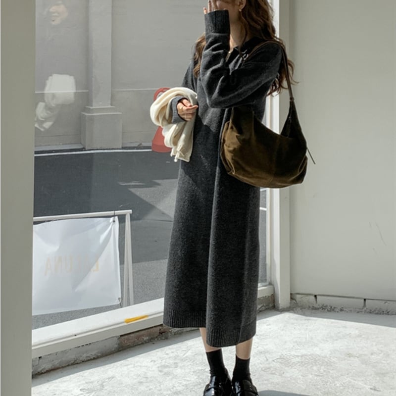 【dress】POLOネックワンピース　M19146