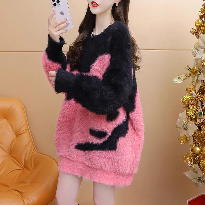 【tops】配色切り替えニットセーター　M29157