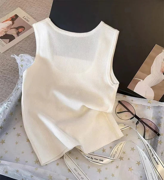 【tops】2色ニットキャミソール F7572