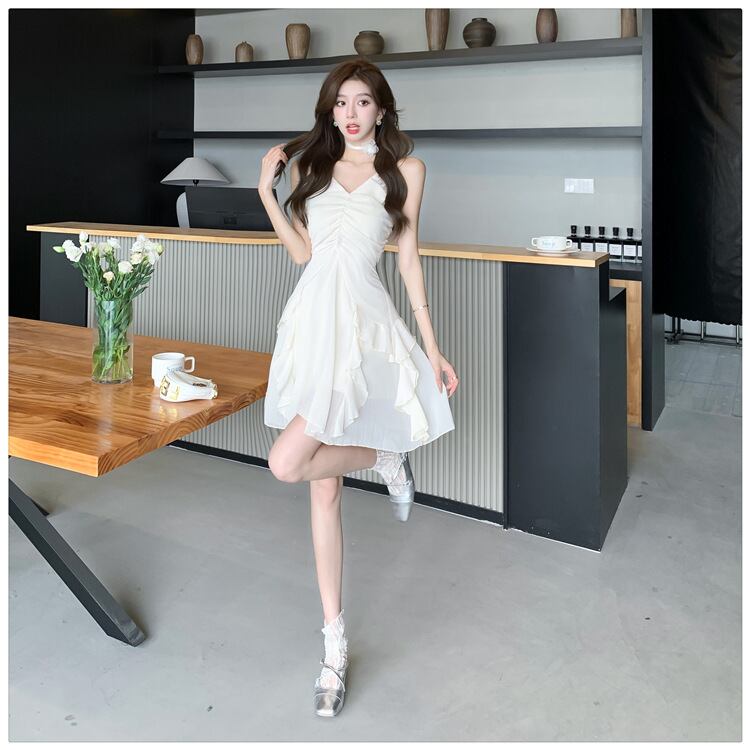 【dress】ホルターネックフリルワンピース　M30173