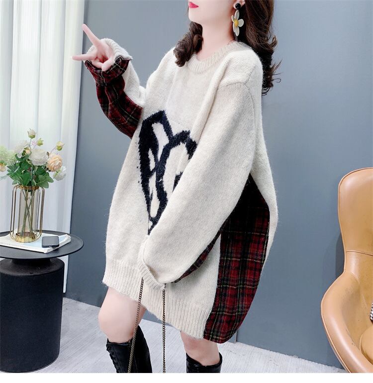 【tops】切り替えニットセーター　M26948