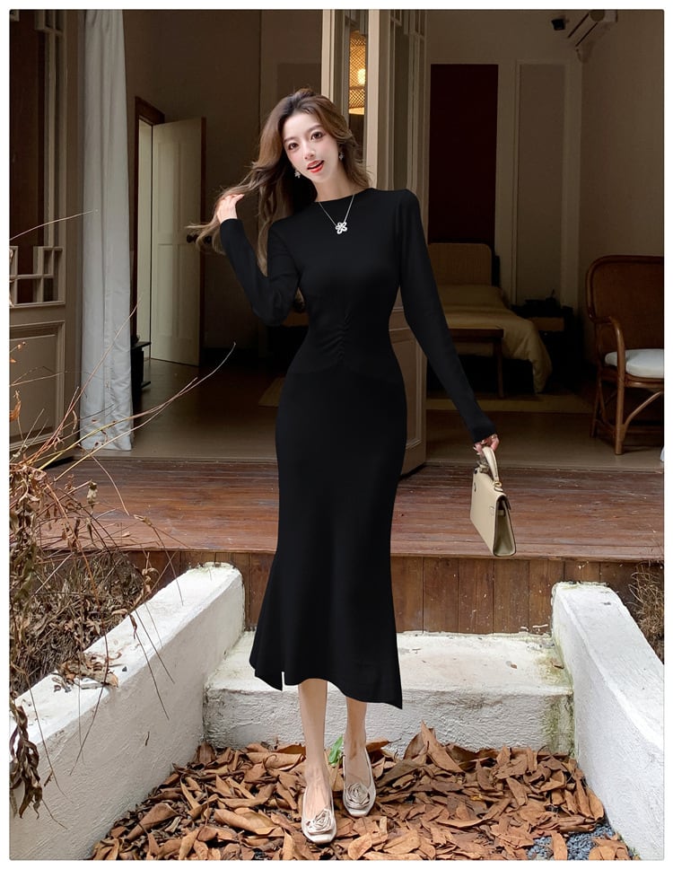 【dress】マーメイドニットワンピース　M25367