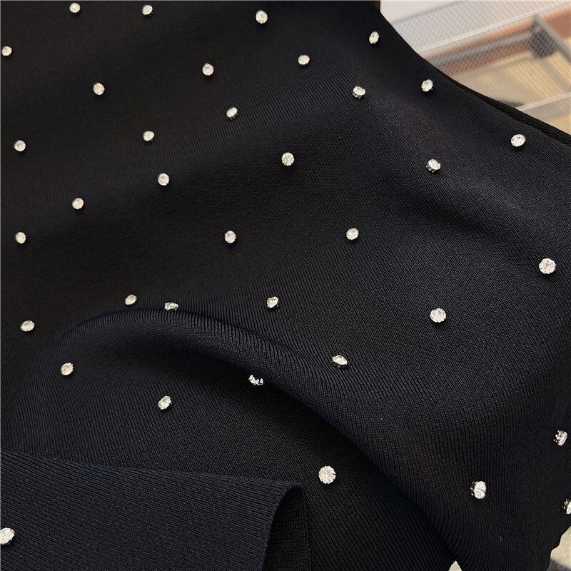 【dress】今季マストバイ夏新作2色ラウンドネックノースリーブニット無地ワンピースF5365