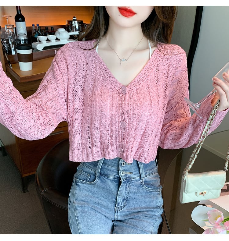 【outer】カットワークニットカーデ　M29379