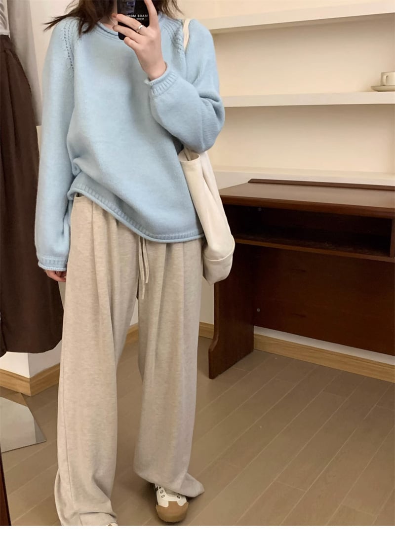 【tops】クルーネックニットセーター　M18672