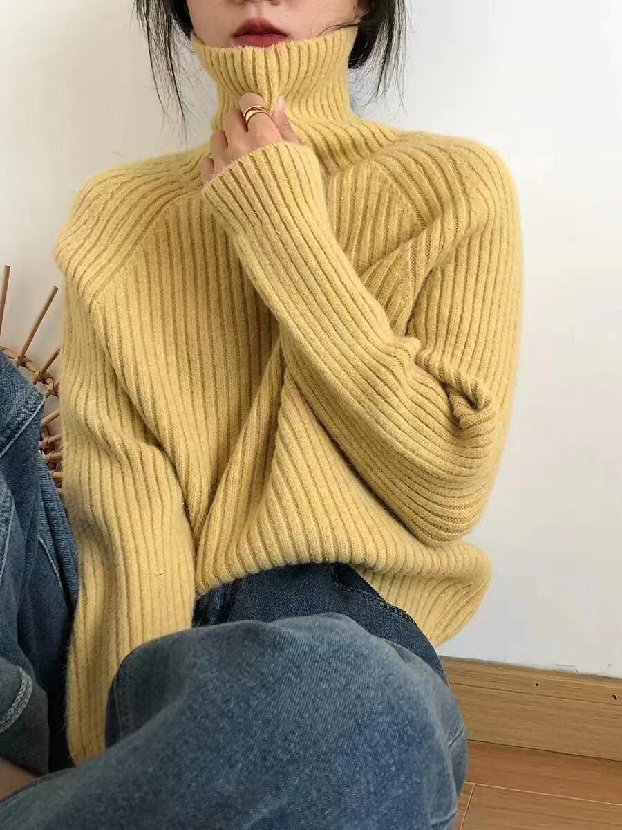 【tops】ハイネックニットトップス　M18837