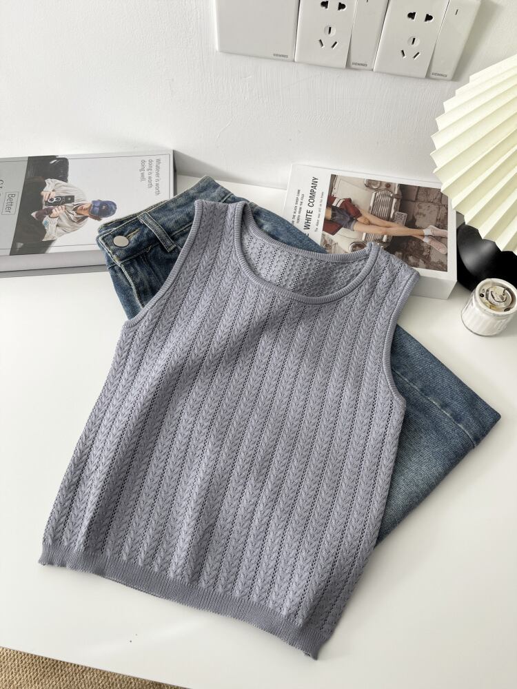 【tops】ニットノースリーブトップス　M29941