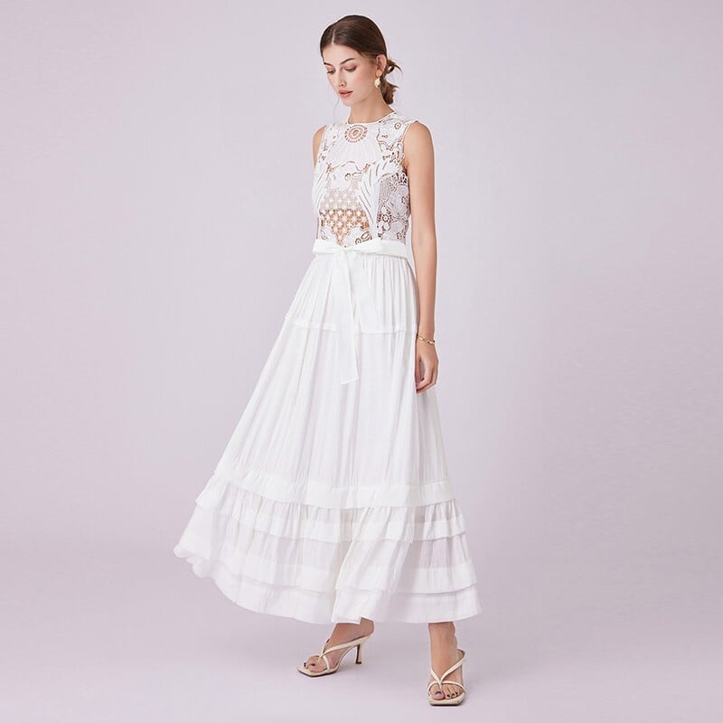 【dress】ノースリーブレースワンピース　M24659