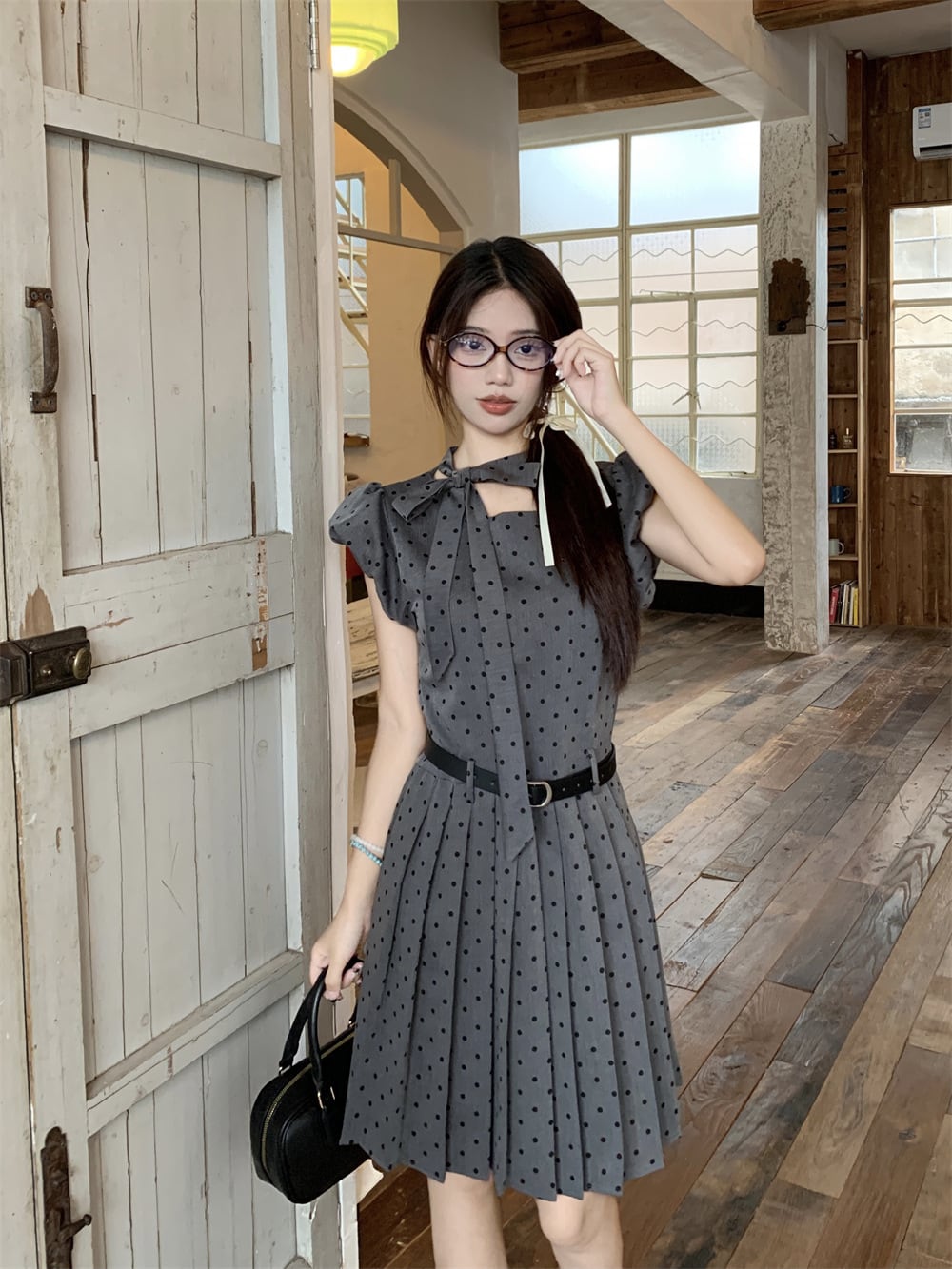【dress】ドット柄ワンピース　M25216