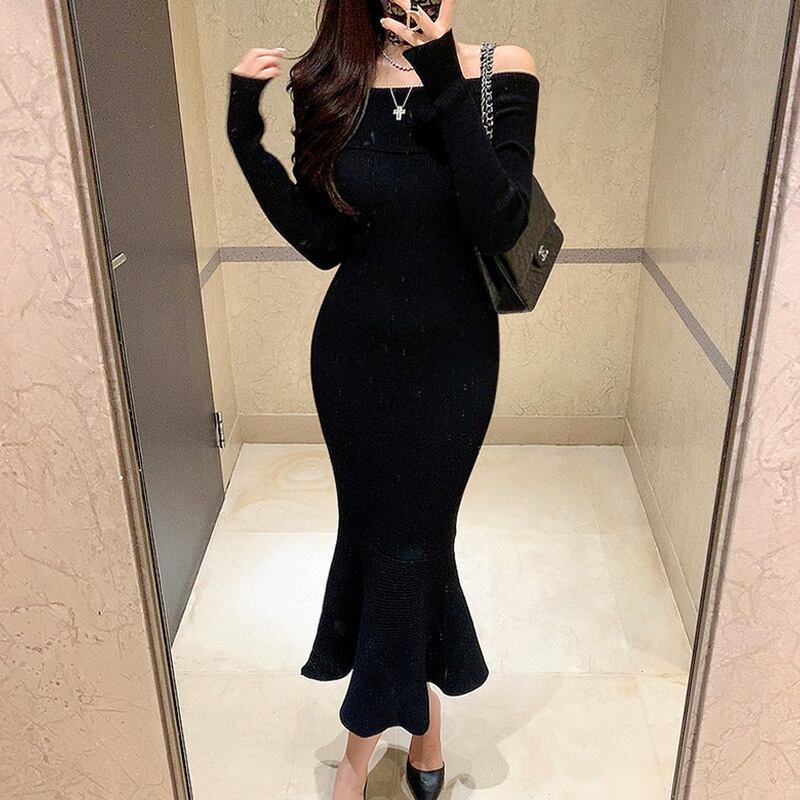【dress】マーメイドニットワンピース　M18721