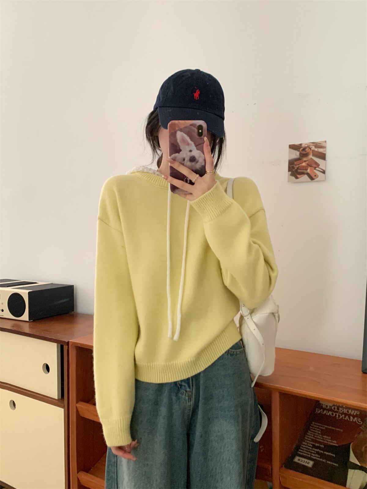 【tops】フード付きニットセーター　M28642