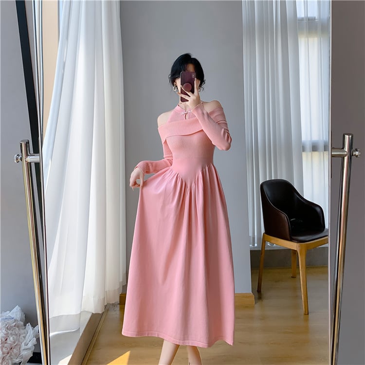 【dress】切り替えニットワンピース　M26174