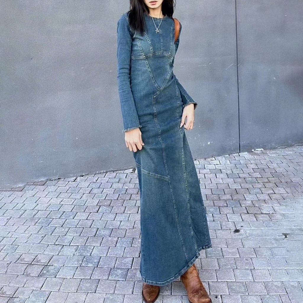 【dress】ロングデニムワンピース　N2991