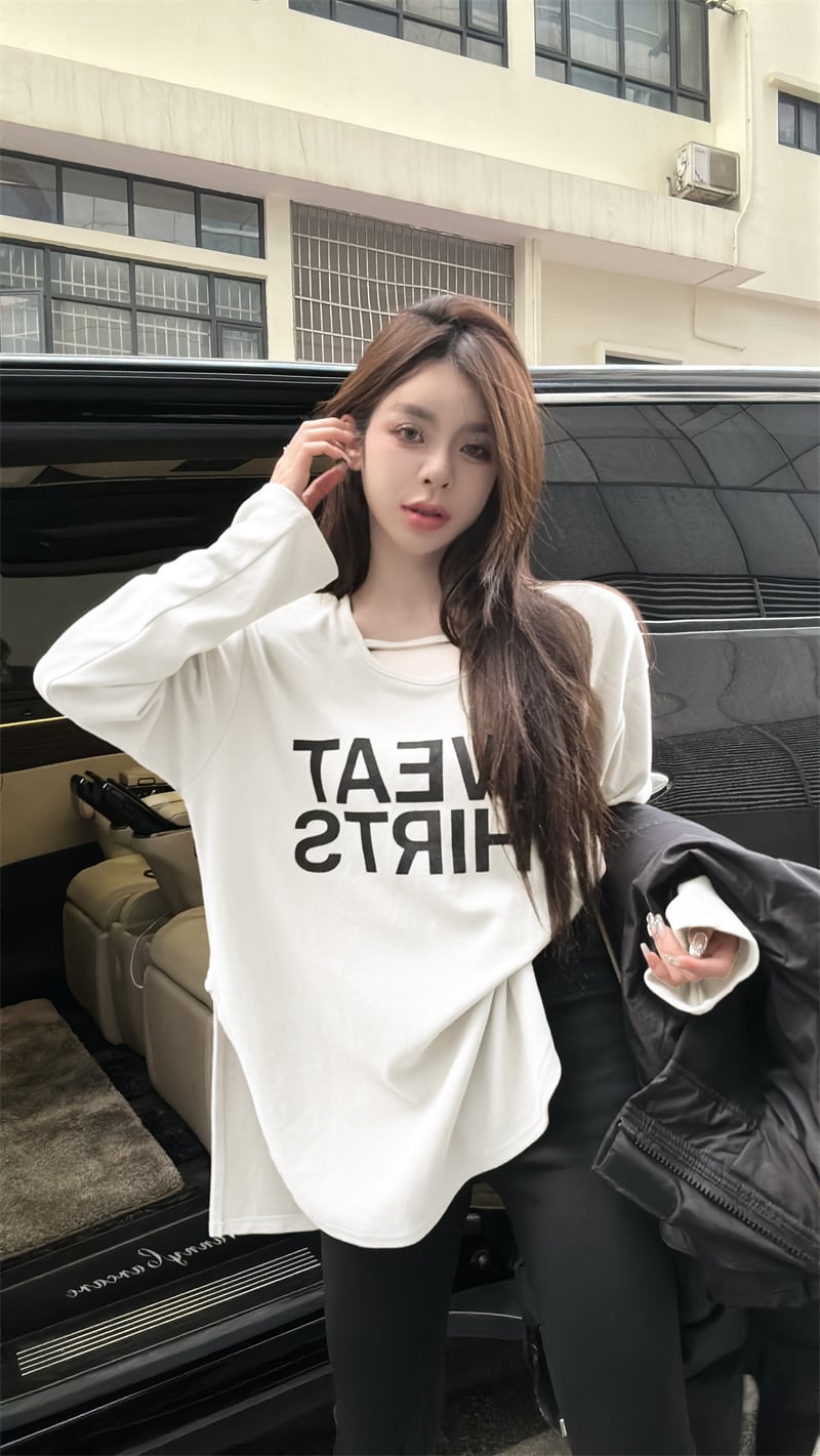 【tops】プリント長袖Tシャツ　M29575