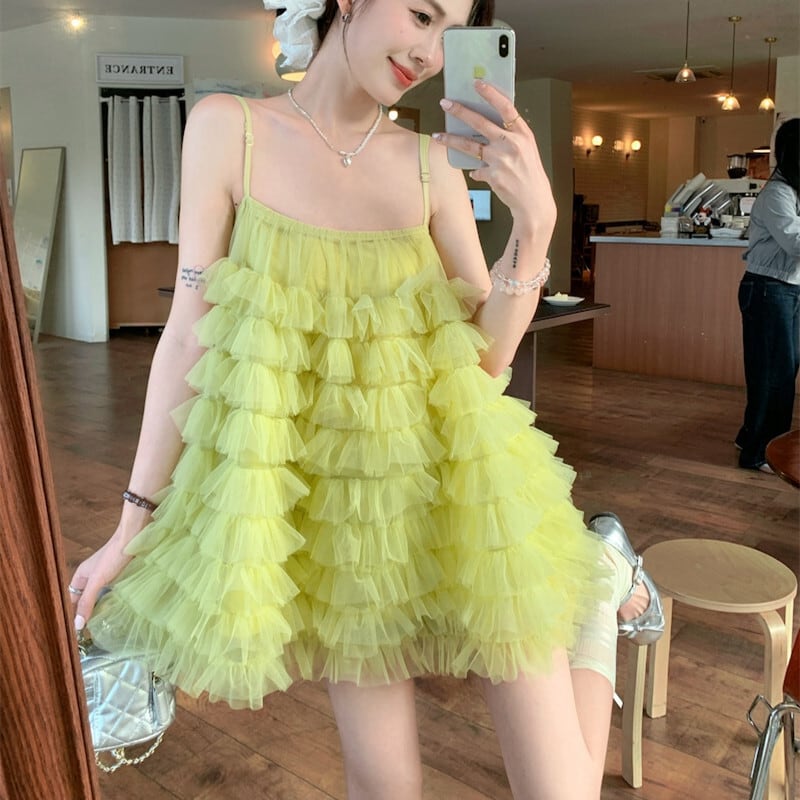 【dress】チュールコンビキャミワンピース　M29848