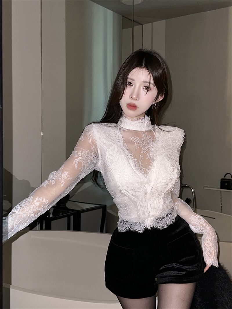 【tops】レースドッキングトップス　M28535