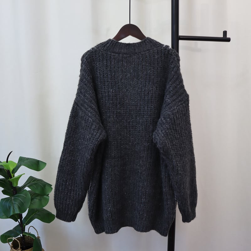 【outer】デニム切り替えニットカーデ　M25429